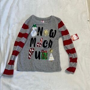 Kids Festive Gray and Red Striped Shirt